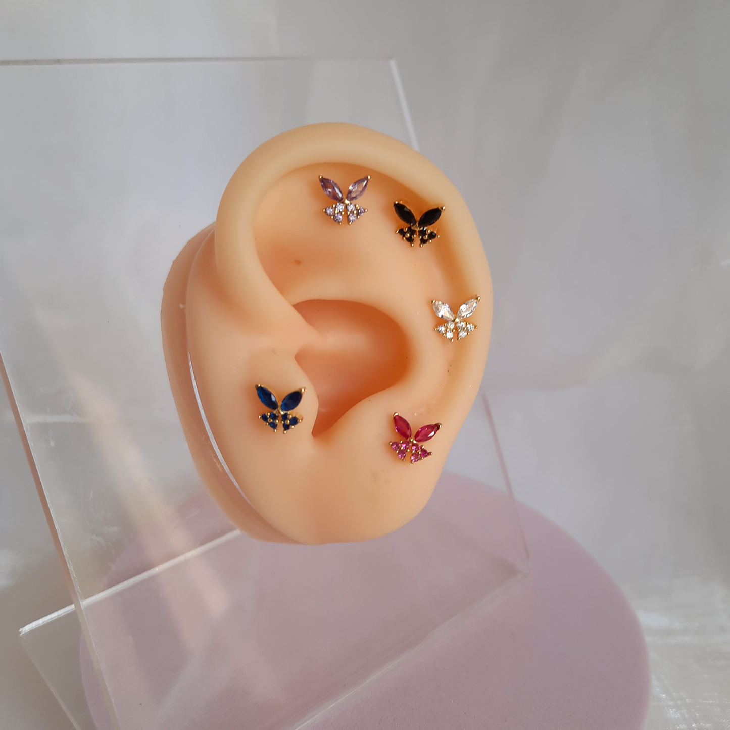 Piercing Mariposa - Negro - Gold -7mm