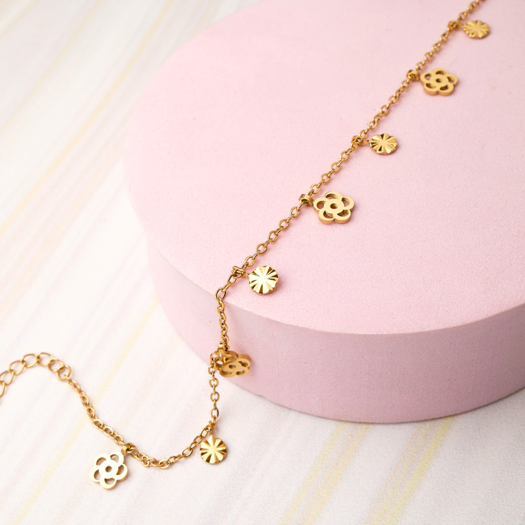 Tobillera Flores - Gold