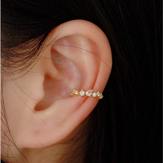 Ear Cuff Amalia - Cristal - Gold