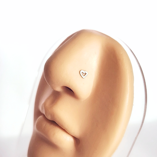 Piercing Corazón - Silver - Nostril -5x4mm