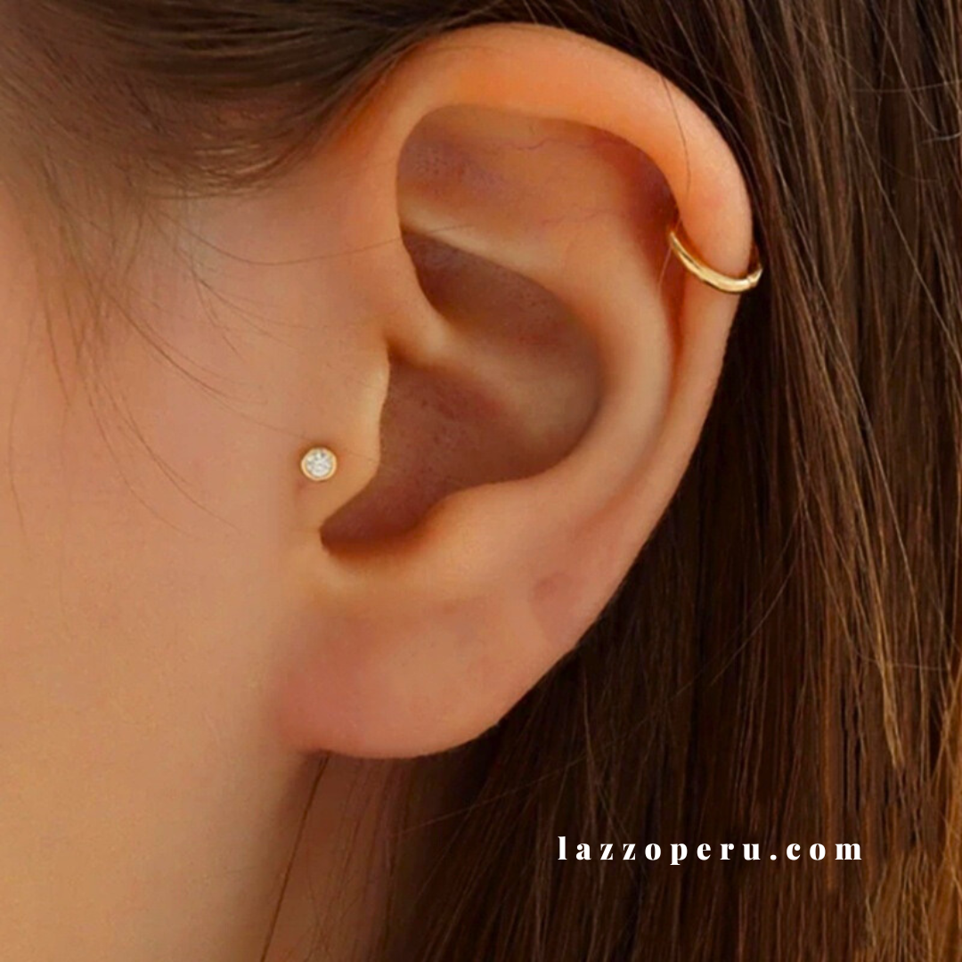 Piercing Adamant - Cristal - Gold- 4mm