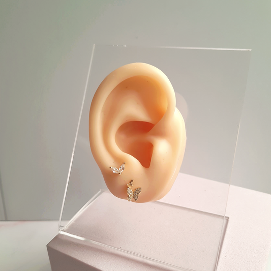 Aretes Butterfly - Cristal - Gold - 7x10mm