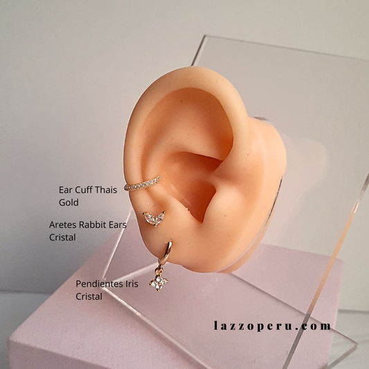 Pendientes Iris - Gold - 8mm - Cristal
