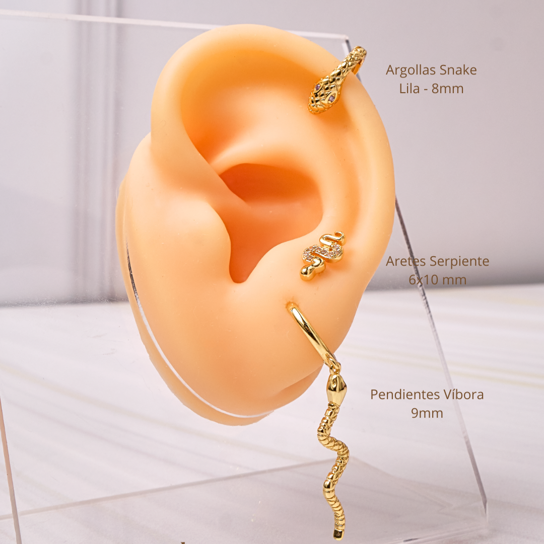 Aretes Serpiente - Gold - 10x6mm