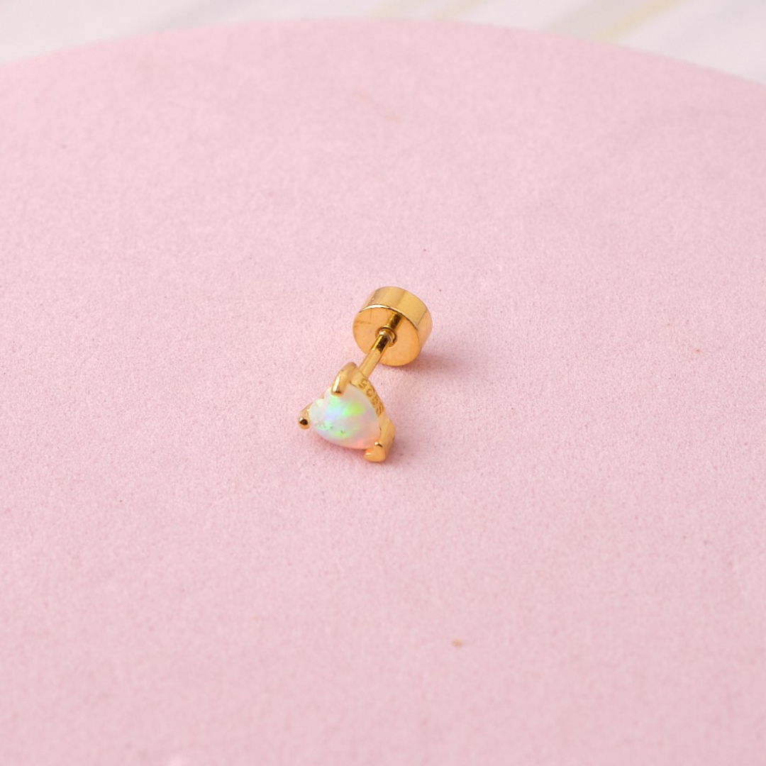 Piercing Corazón - Ópalo - Gold - 4mm