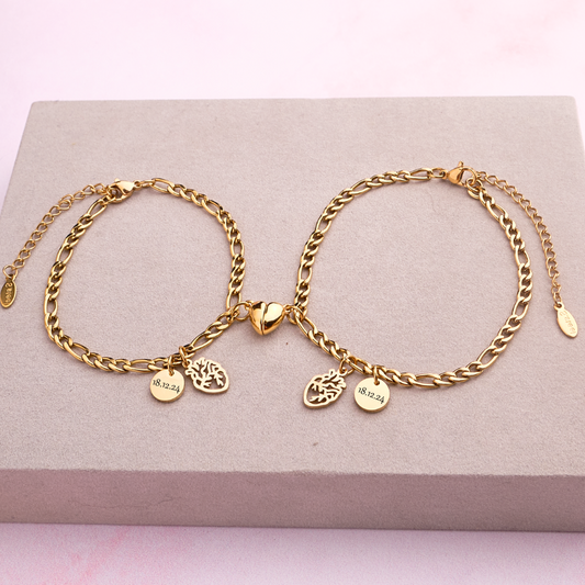 Pack - Pulseras Corazones - Gold - Personalizadas