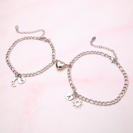 Pack - Pulseras Sol y Luna - Silver - Personalizadas