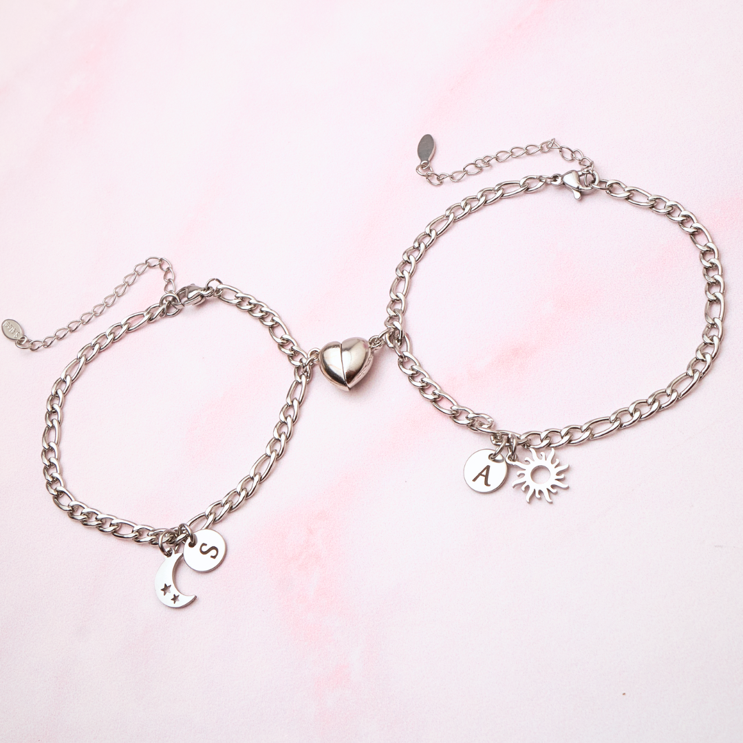 Pack - Pulseras Sol y Luna - Silver - Personalizadas