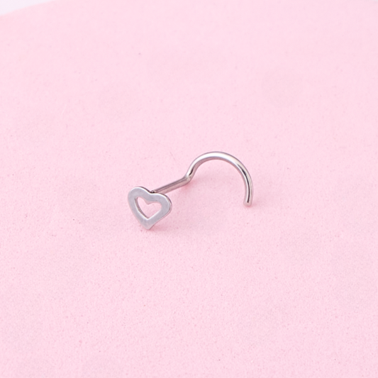 Piercing Corazón - Silver - Nostril -5x4mm