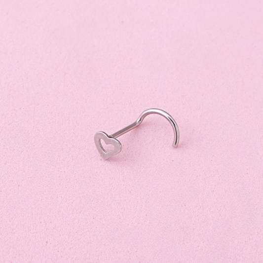 Piercing Corazón - Silver - Nostril -5x4mm