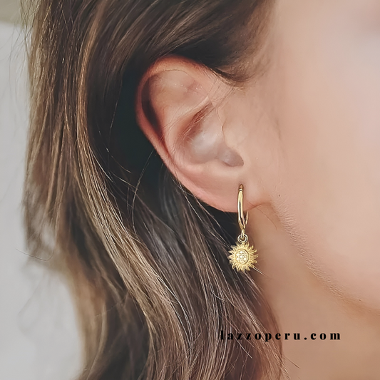 Pendientes Soleil - Cristal - Gold -8mm