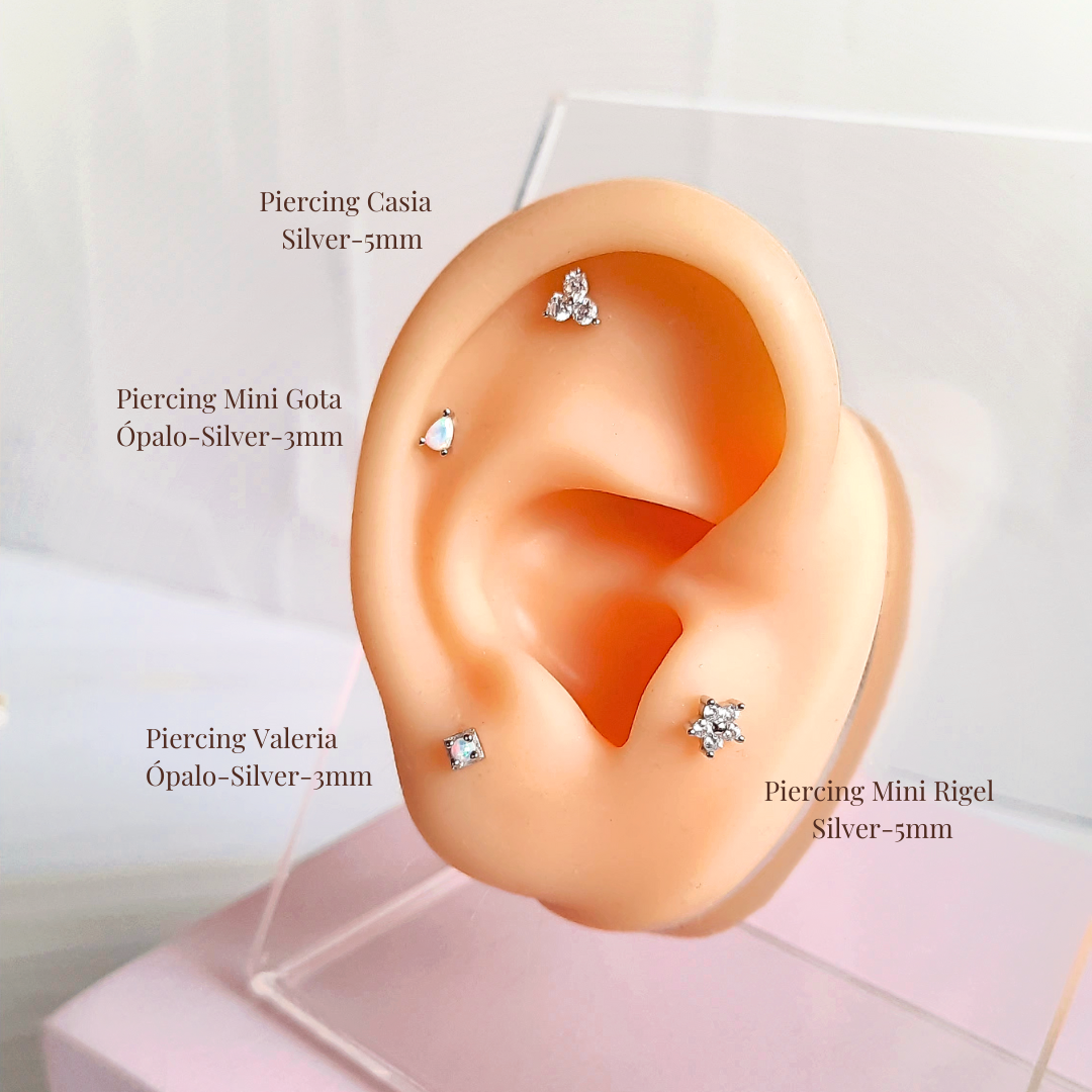 Piercing Valeria - Ópalo - Silver - 3mm