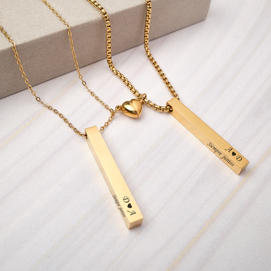 Pack - Collares Juntos por Siempre - Gold - Personalizados