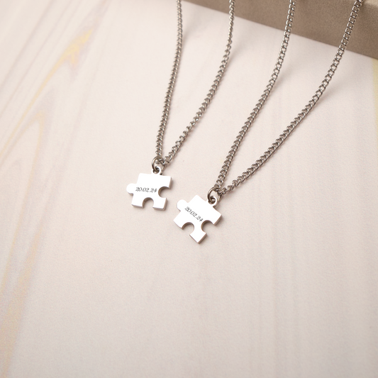 Pack Collares - Puzzle Love - Silver - Personalizados