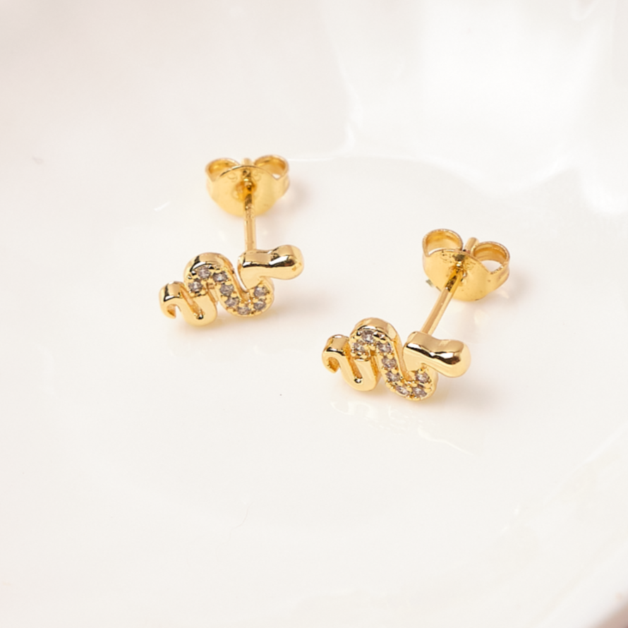 Aretes Serpiente - Gold - 10x6mm