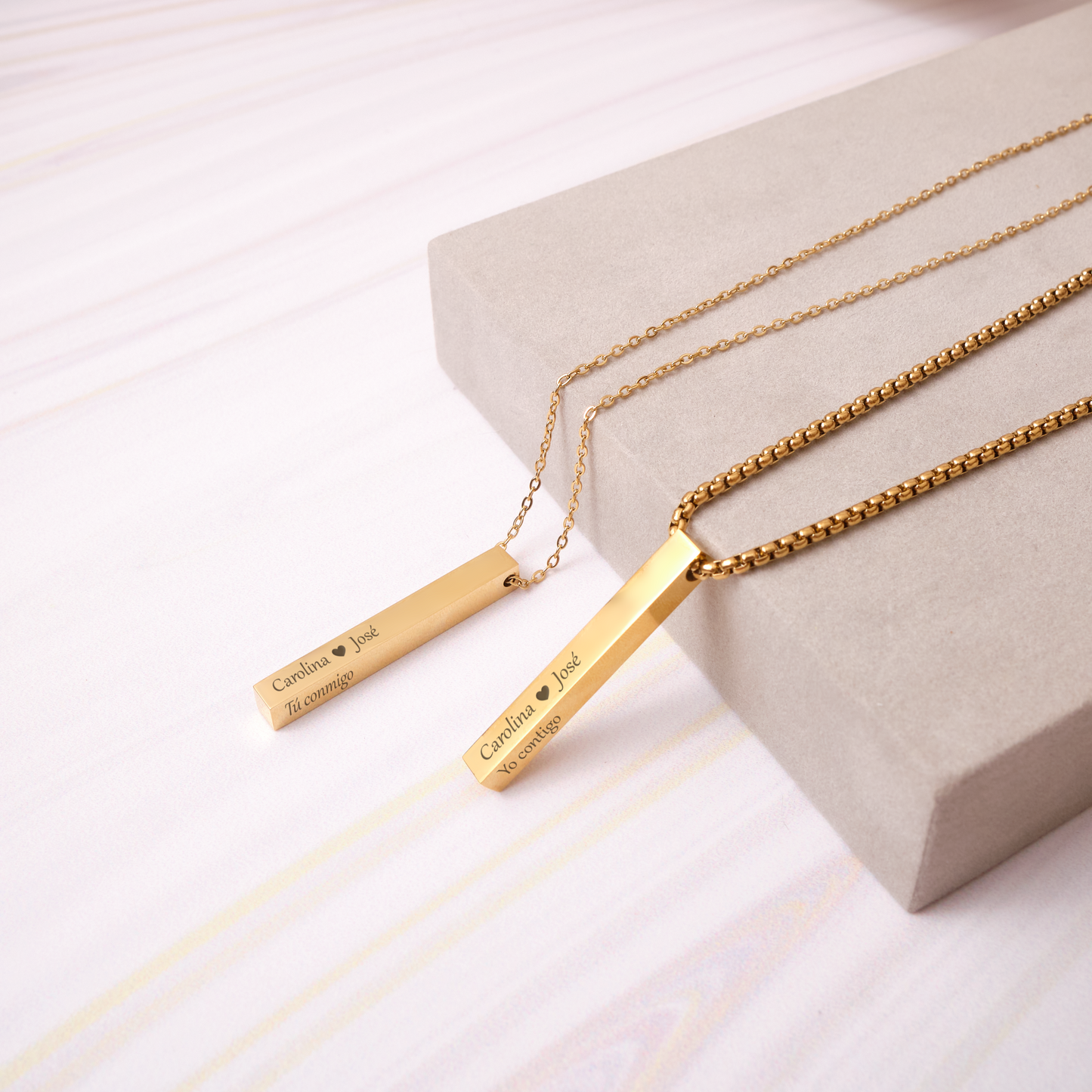 Pack - Collares Juntos por Siempre - Gold - Personalizados