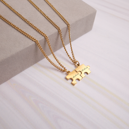 Pack Collares - Puzzle Love - Gold - Personalizados