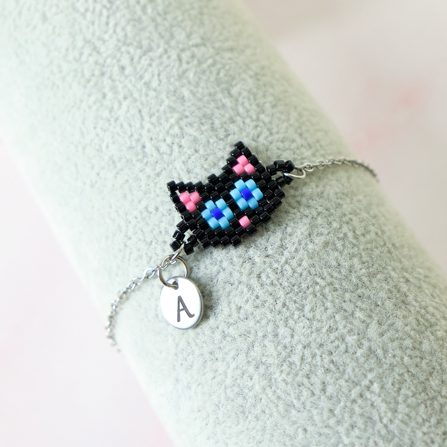 Pulsera Miyuki Gato Negro - Personalizada