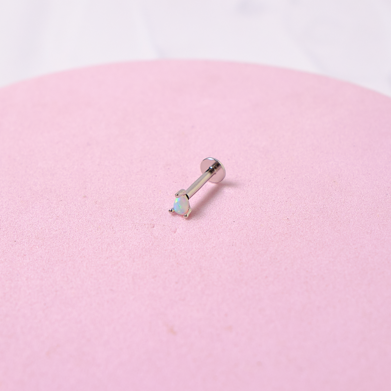 Piercing Mini Gota - Ópalo - Silver - 3mm