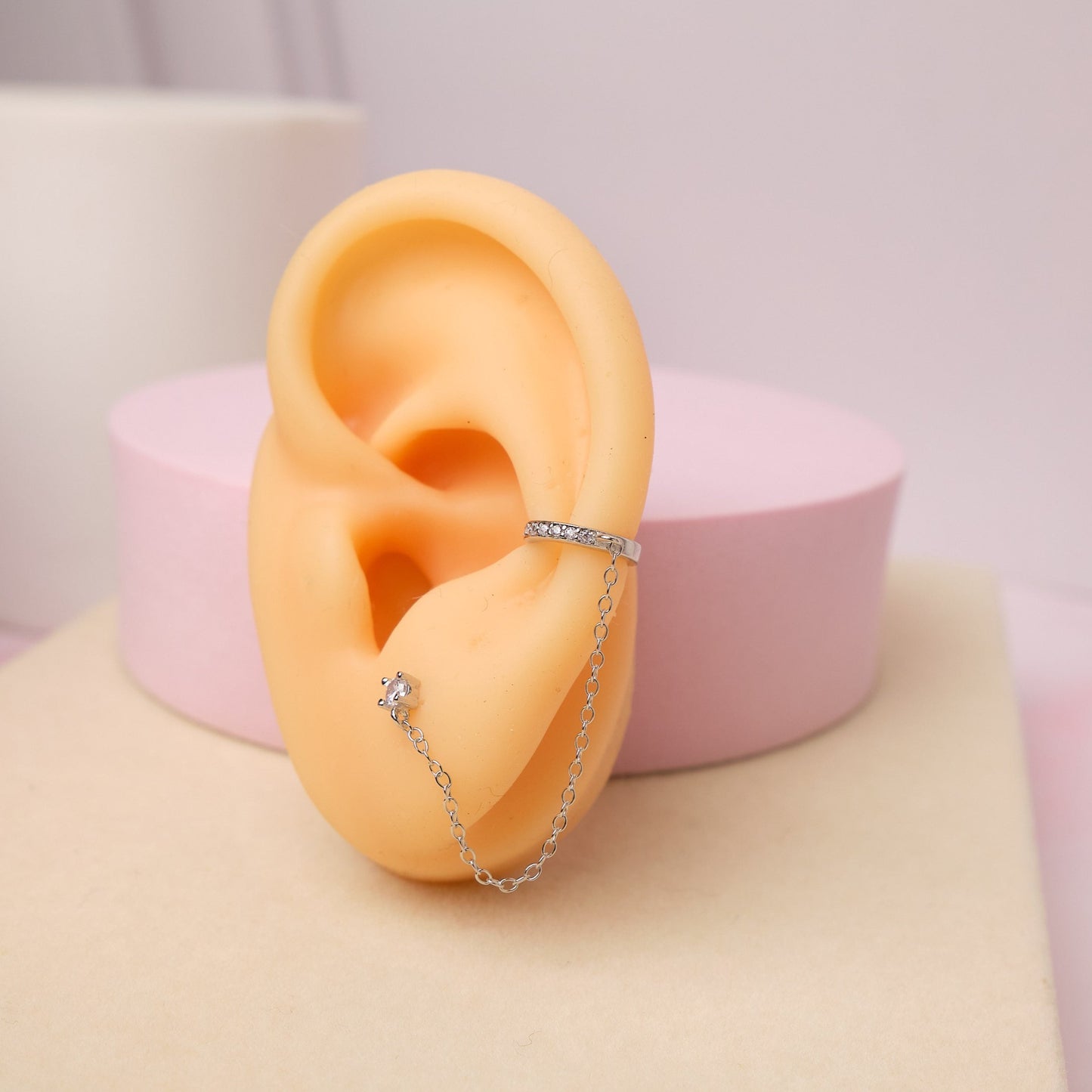 Ear Cuff Paris - Cristal - Silver