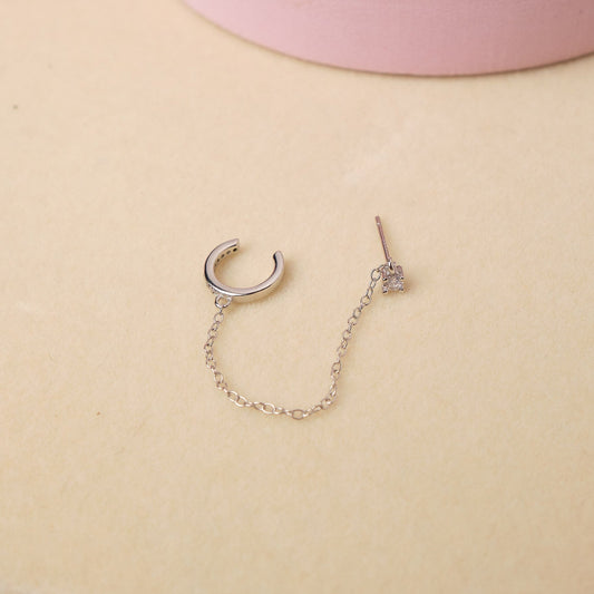 Ear Cuff Paris - Cristal - Silver