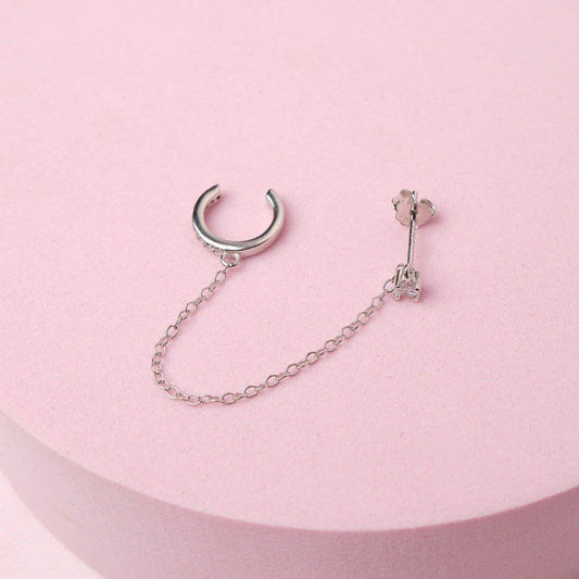 Ear Cuff Paris - Cristal - Silver