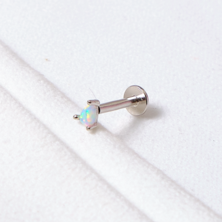 Piercing Mini Gota - Ópalo - Silver - 3mm