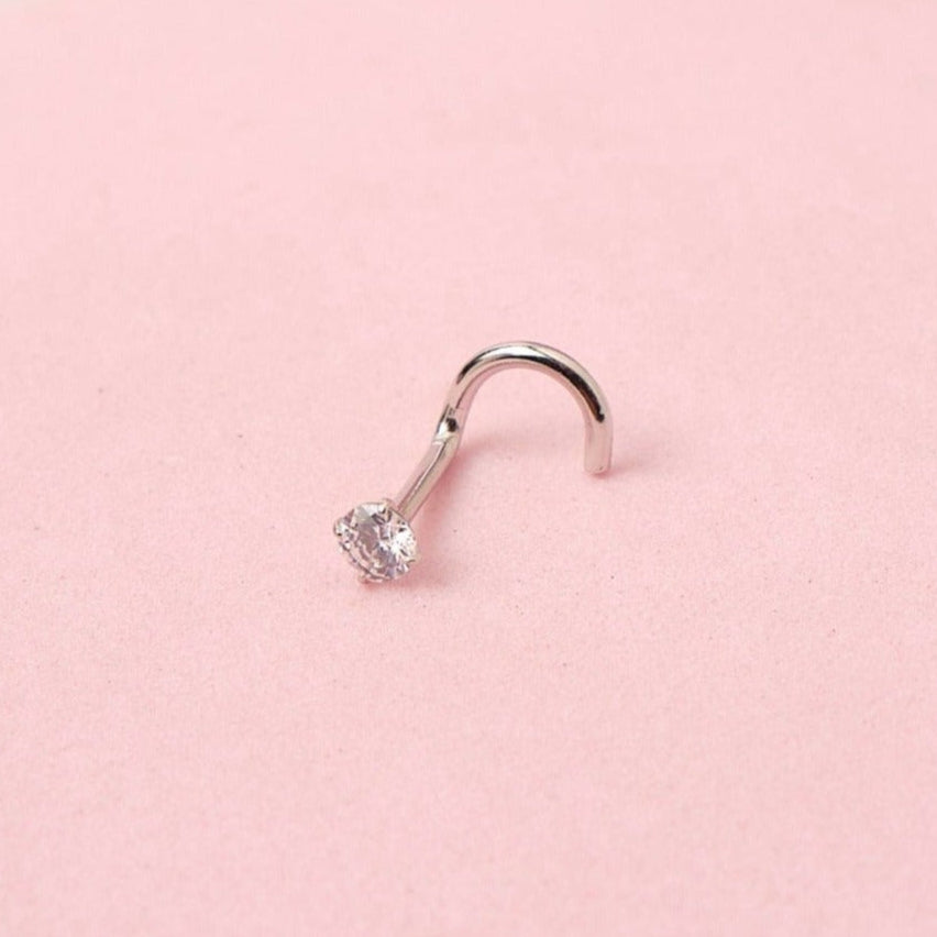 Piercing Diamond - Cristal - Nostril - Silver - 3mm