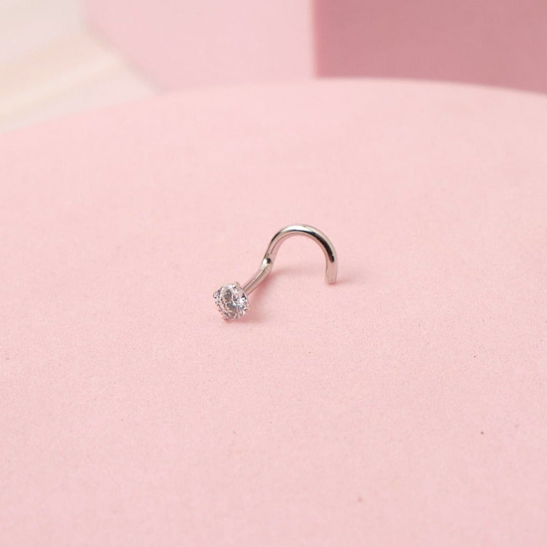 Piercing Diamond - Cristal - Nostril - Silver - 3mm