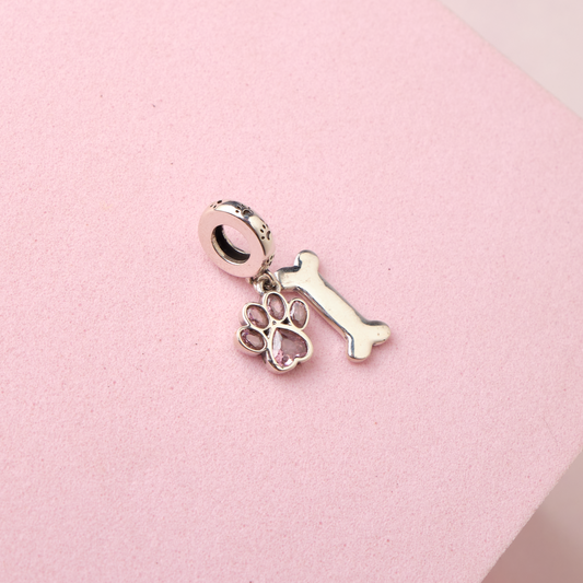 Charm Huella Perro - Rosa