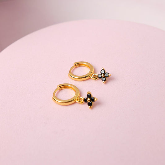 Pendientes Iris - Gold - 8mm -Negro