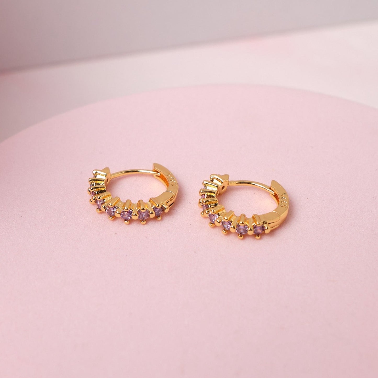 Argollas Nadia - Gold -10mm - Lila