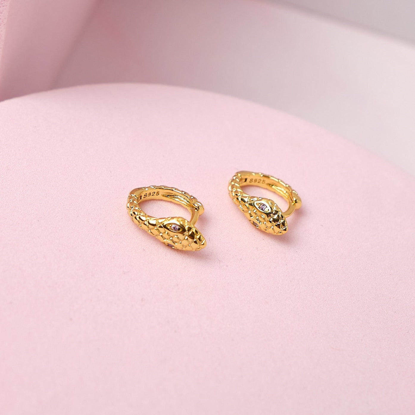 Argollas Snake - Gold - 8mm - Lila