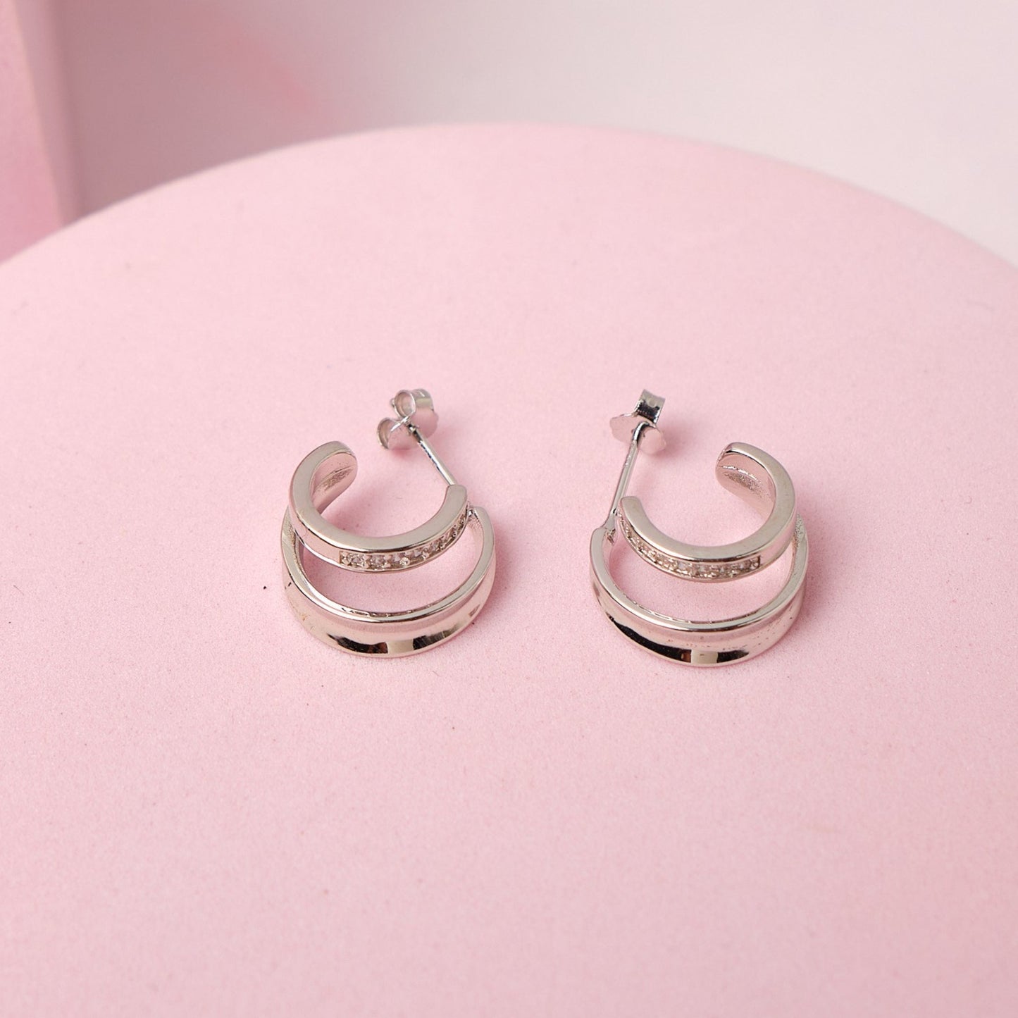 Argollas Maui - Cristal - Silver - 10 mm