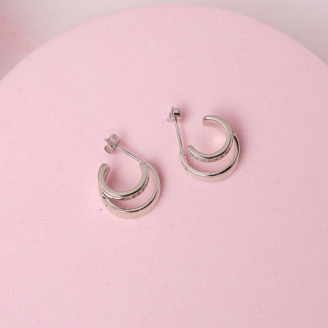 Argollas Maui - Cristal - Silver - 10 mm