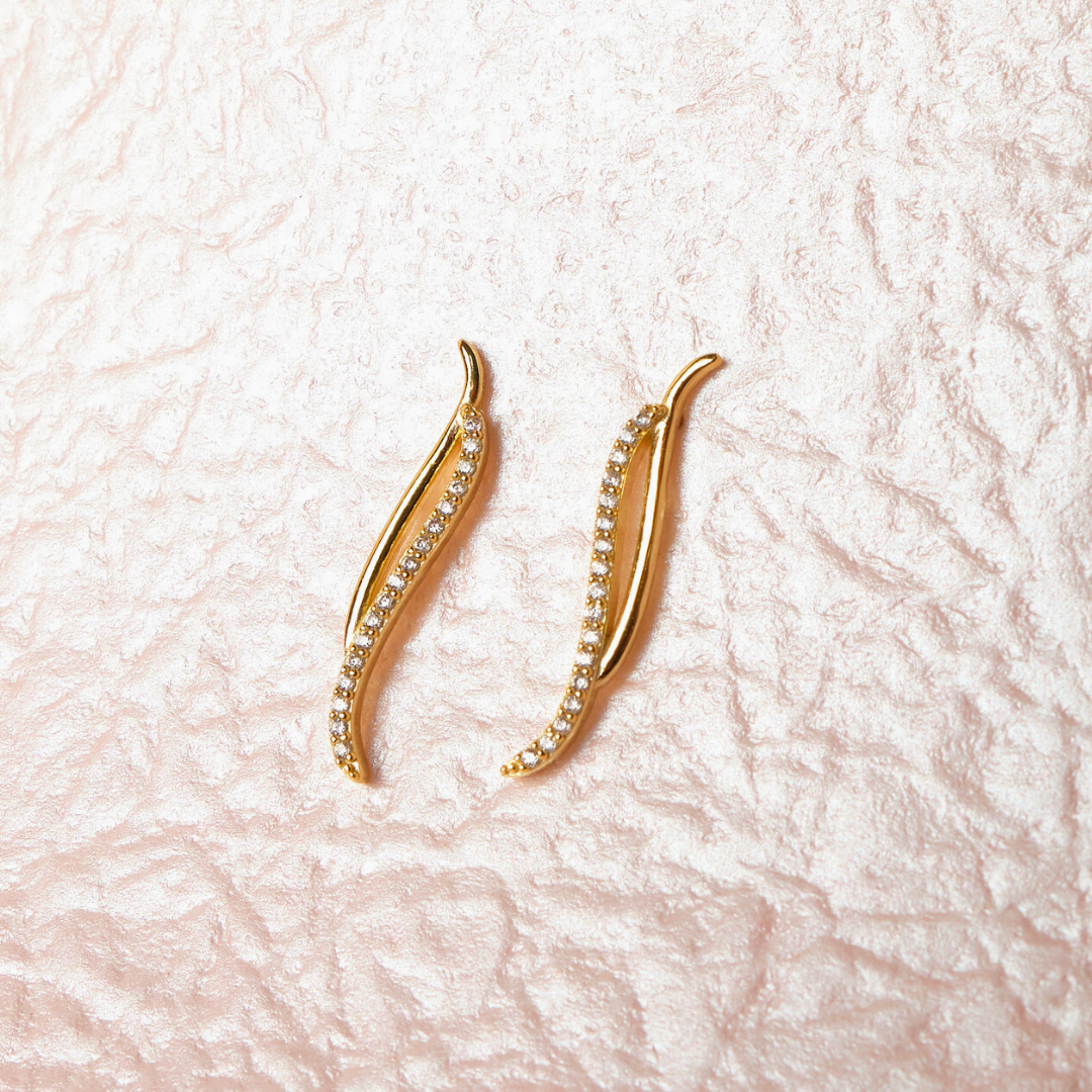 Ear Climber Kimmy - Cristal - Gold
