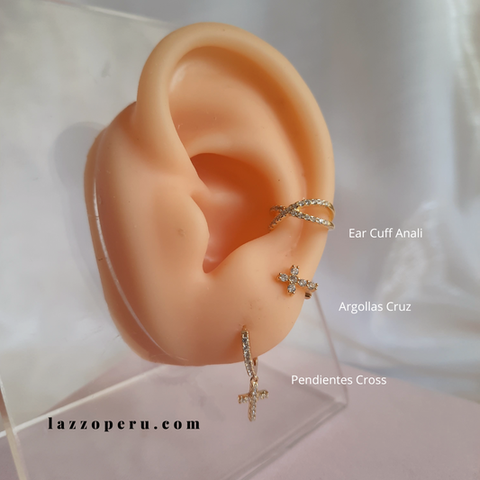 Pendientes Cross - Gold - 8mm