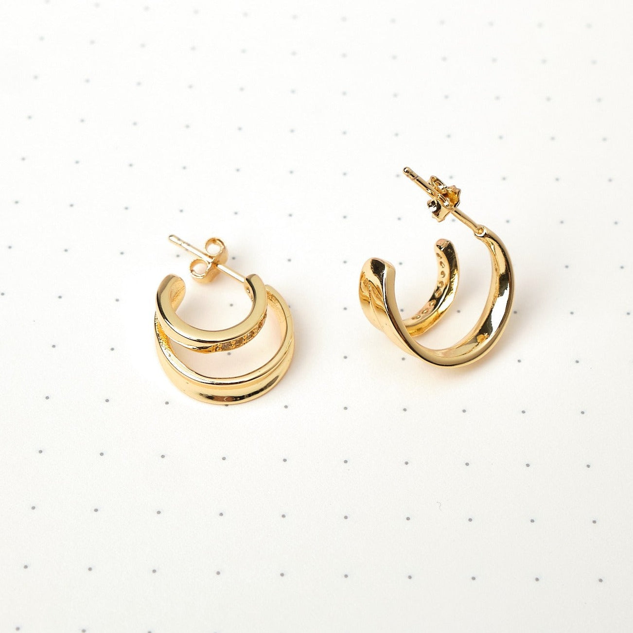 Argollas Maui - Cristal - Gold - 10 mm