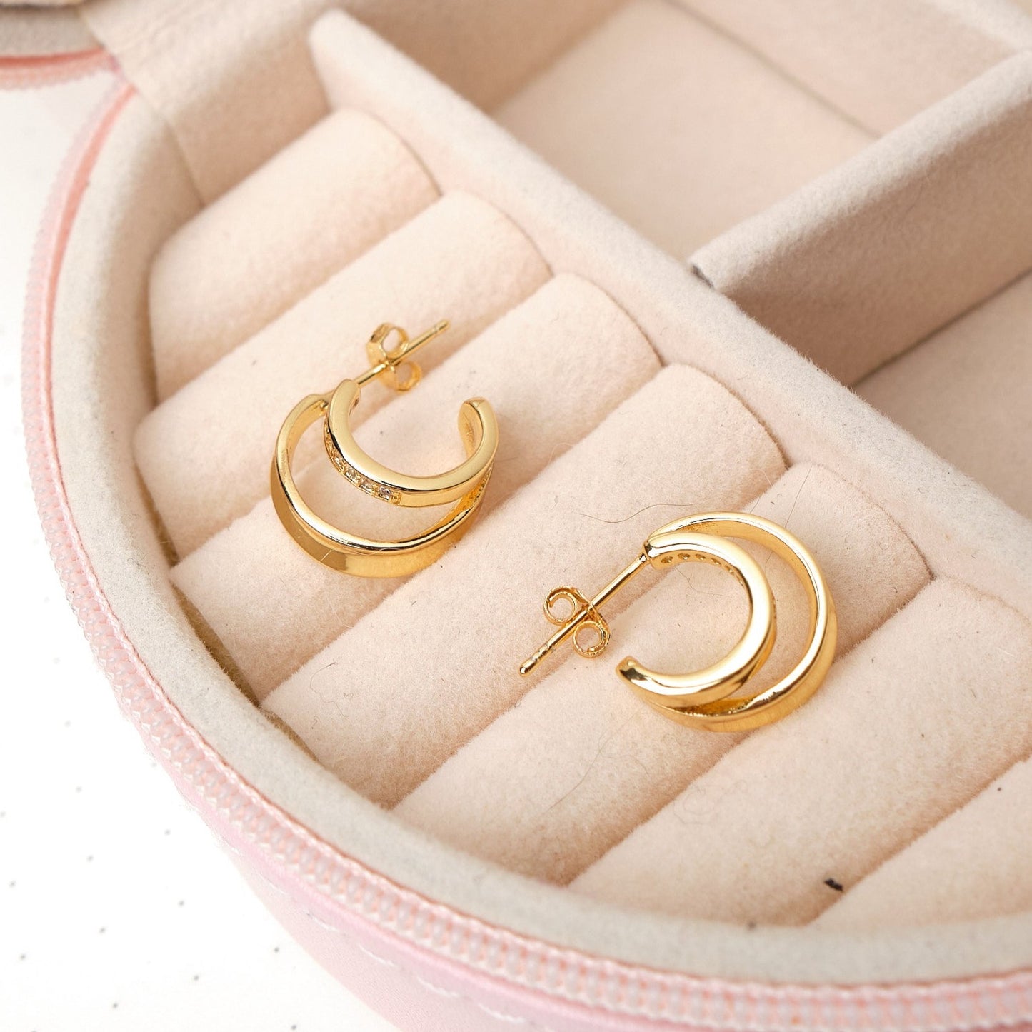 Argollas Maui - Cristal - Gold - 10 mm