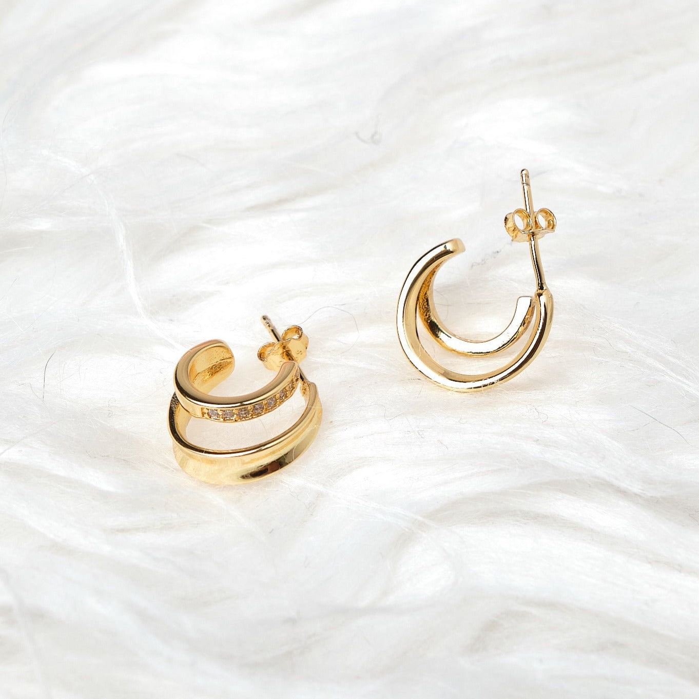 Argollas Maui - Cristal - Gold - 10 mm