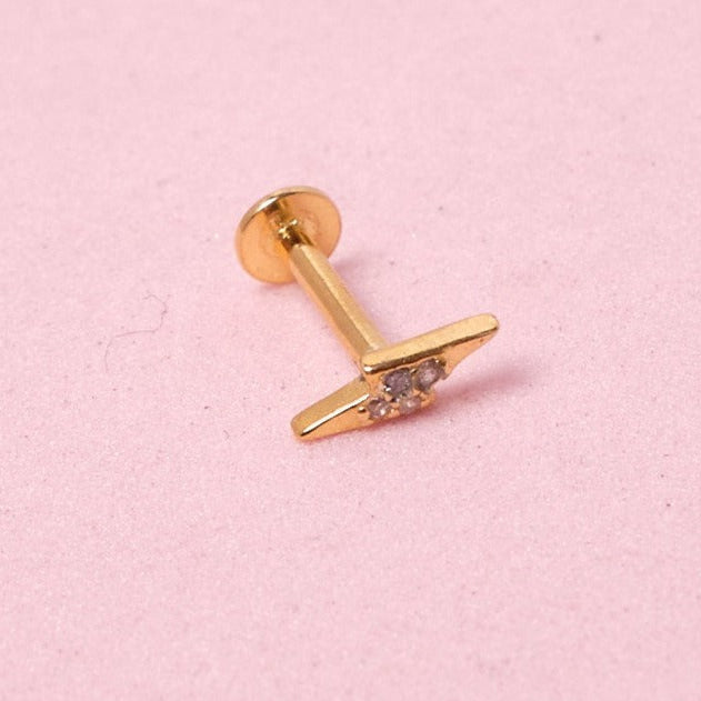 Piercing Mini Rayo - Cristal - Gold - 8x3mm