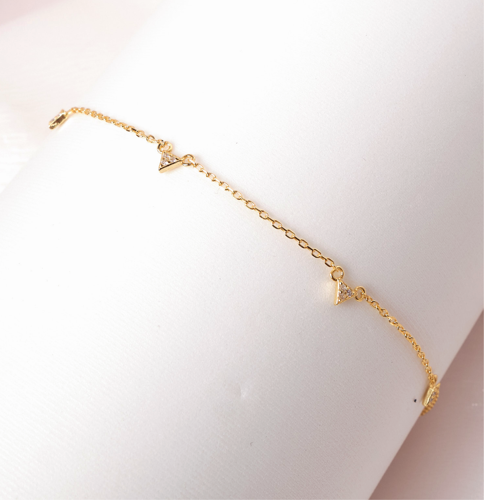 Tobillera Paula - Cristal - Gold