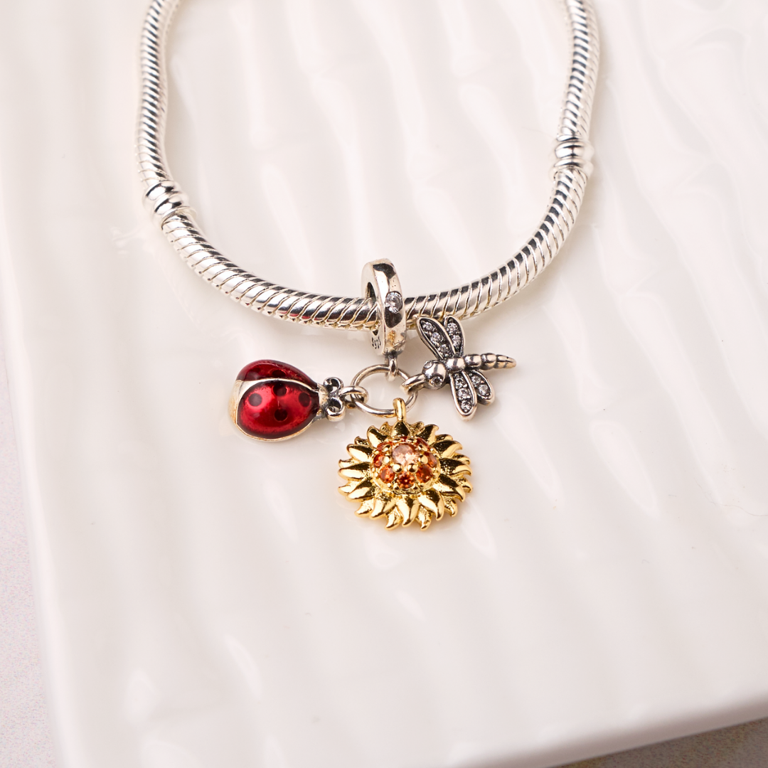 Charm Girasol - Libelula - Mariquita