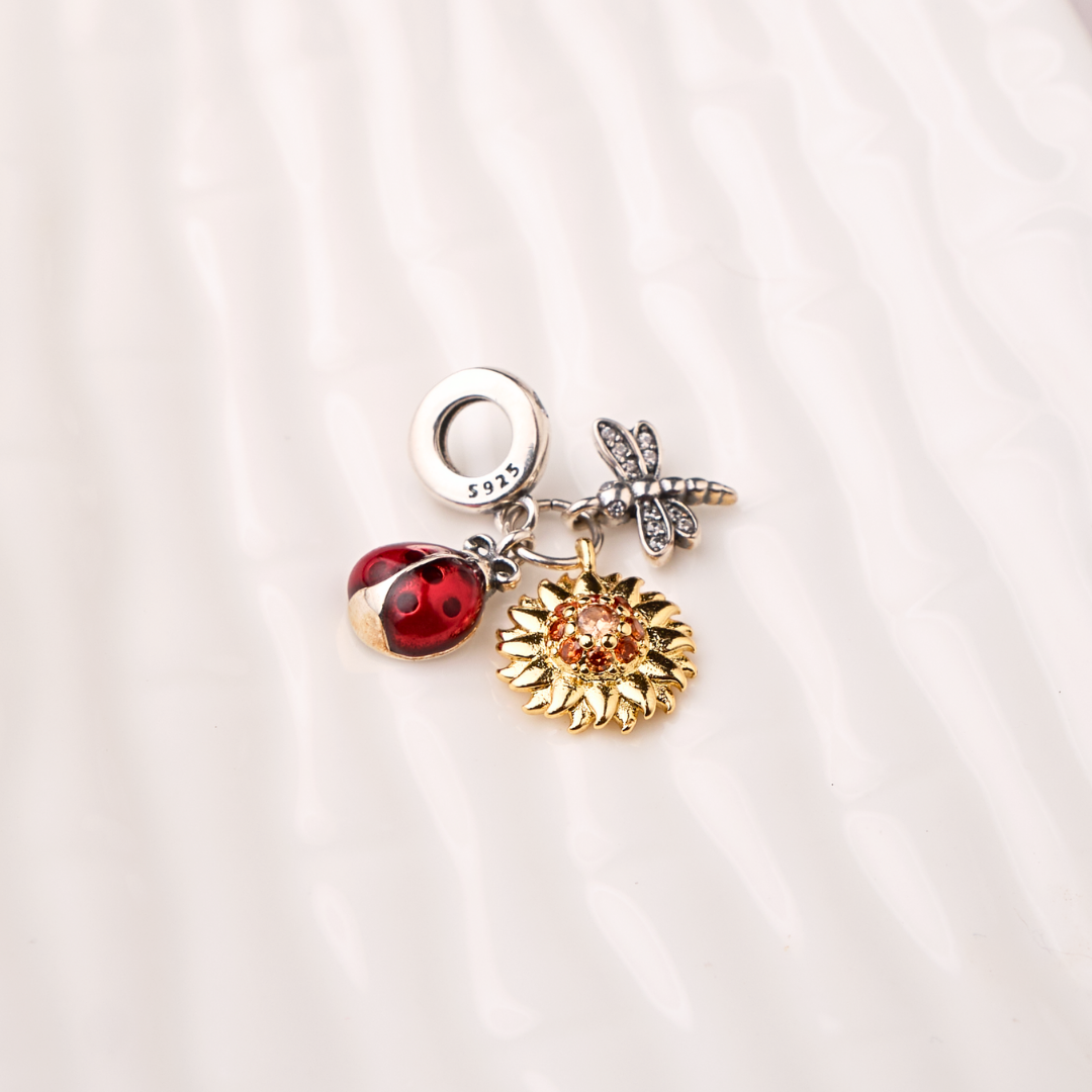 Charm Girasol - Libelula - Mariquita