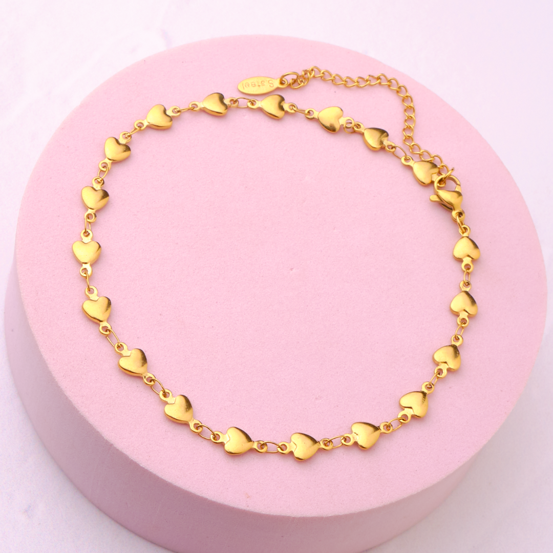 Tobillera Corazones - Gold