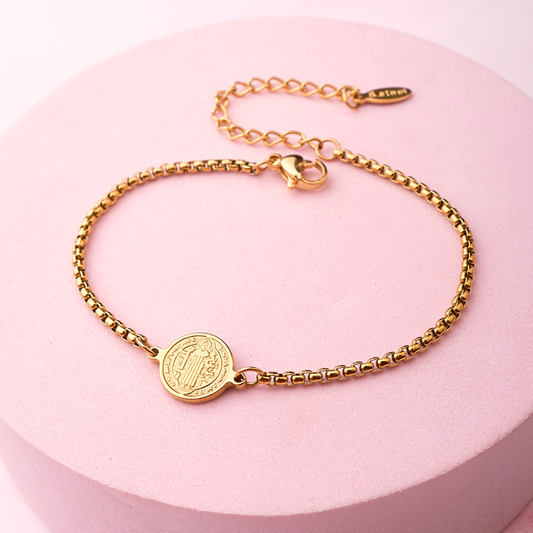 Pulsera San Benito - Gold - 10 mm