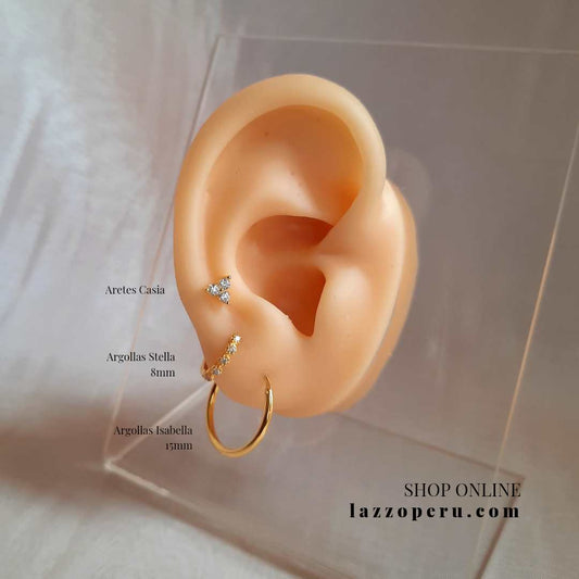 Aretes Casia - Gold - 5mm - Cristal