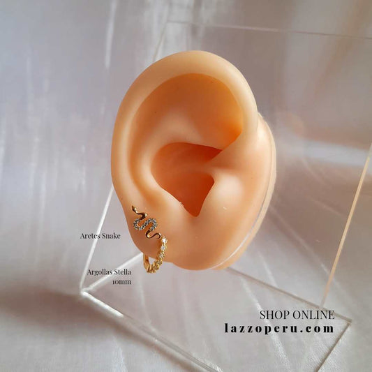Argollas Stella - Cristal - Gold - 10mm