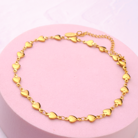 Tobillera Corazones - Gold
