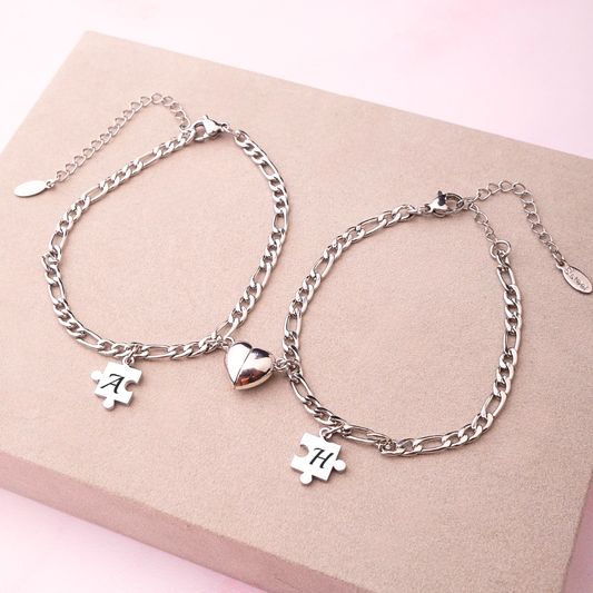 Pack - Pulseras - Puzzle Love - Silver - Personalizadas